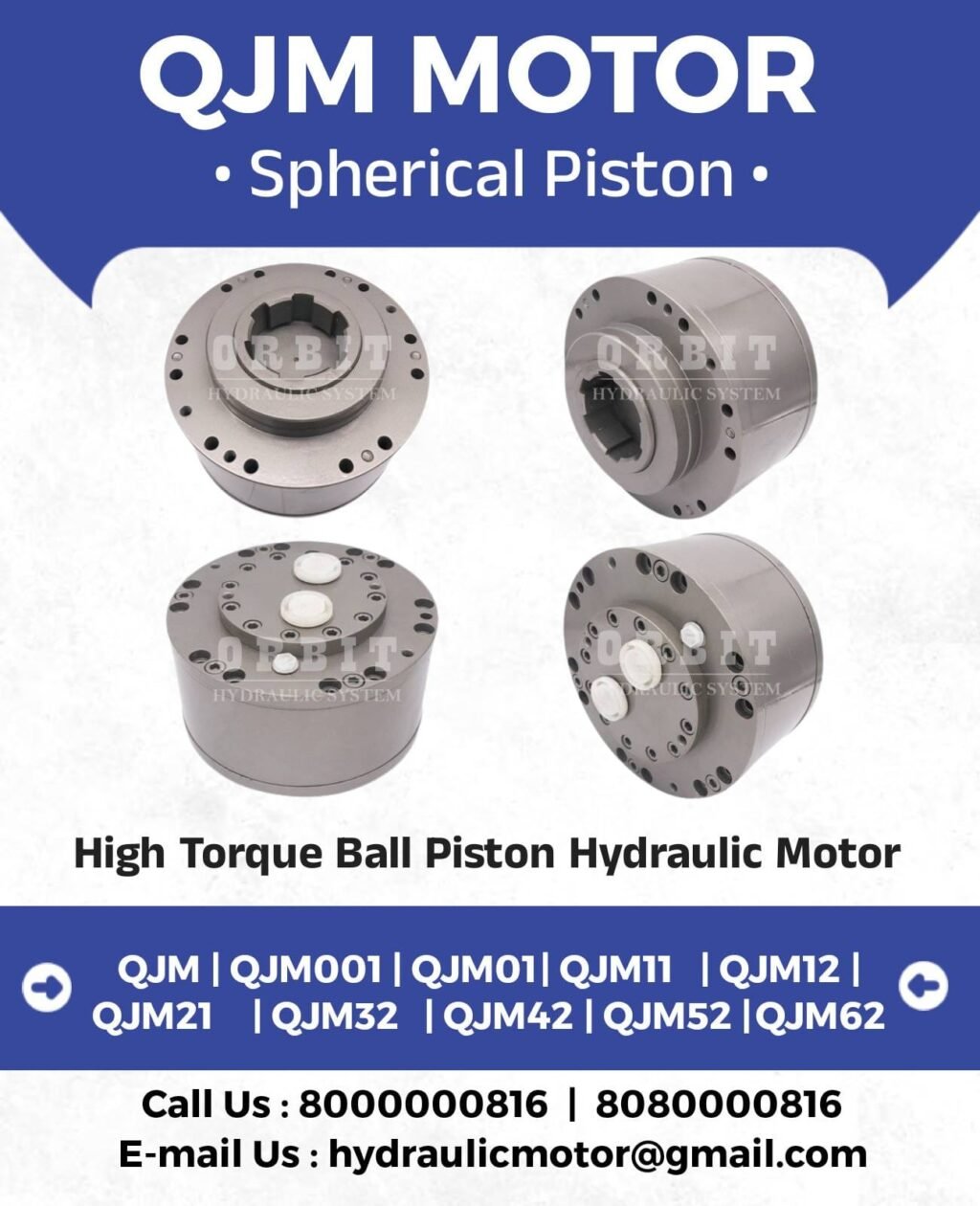 QJM Spherical Piston Hydraulic Motor Manufacturer in Ahmedabad Mumbai Pune Chennai Bangalore Hyderabad Delhi Nashik Kolkata Nagpur Coimbatore India